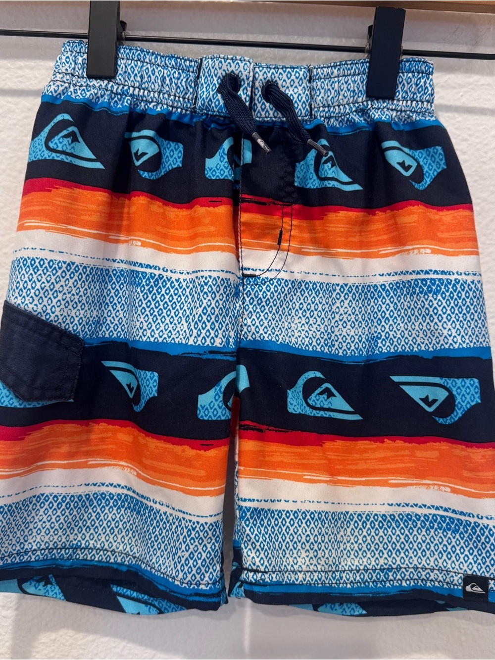 Quiksilver Boys' Striped Swim Trunks Summer Vacation Surf Pool River Lake House